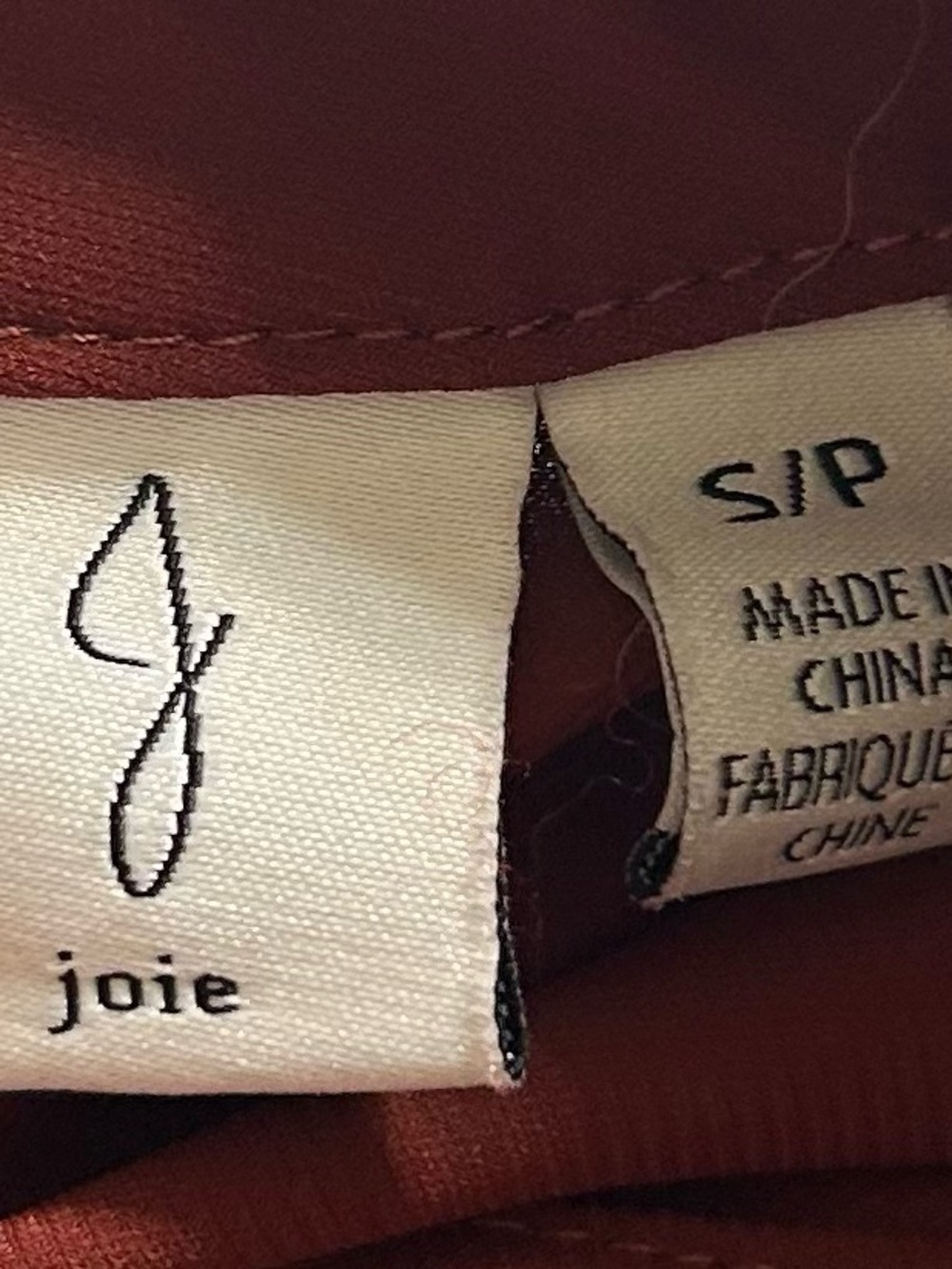 Joie Rust Burgundy Mock Neck Blouse Puff Sleeve Quiet Luxury Small Petite - Picture 2 of 10